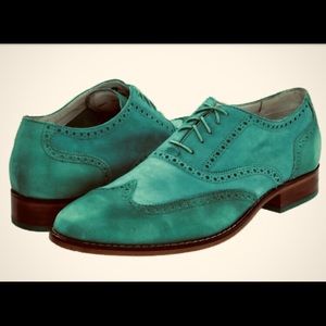 Cole Haan Teal Oxford Wingtip Suede Men’s 11.5